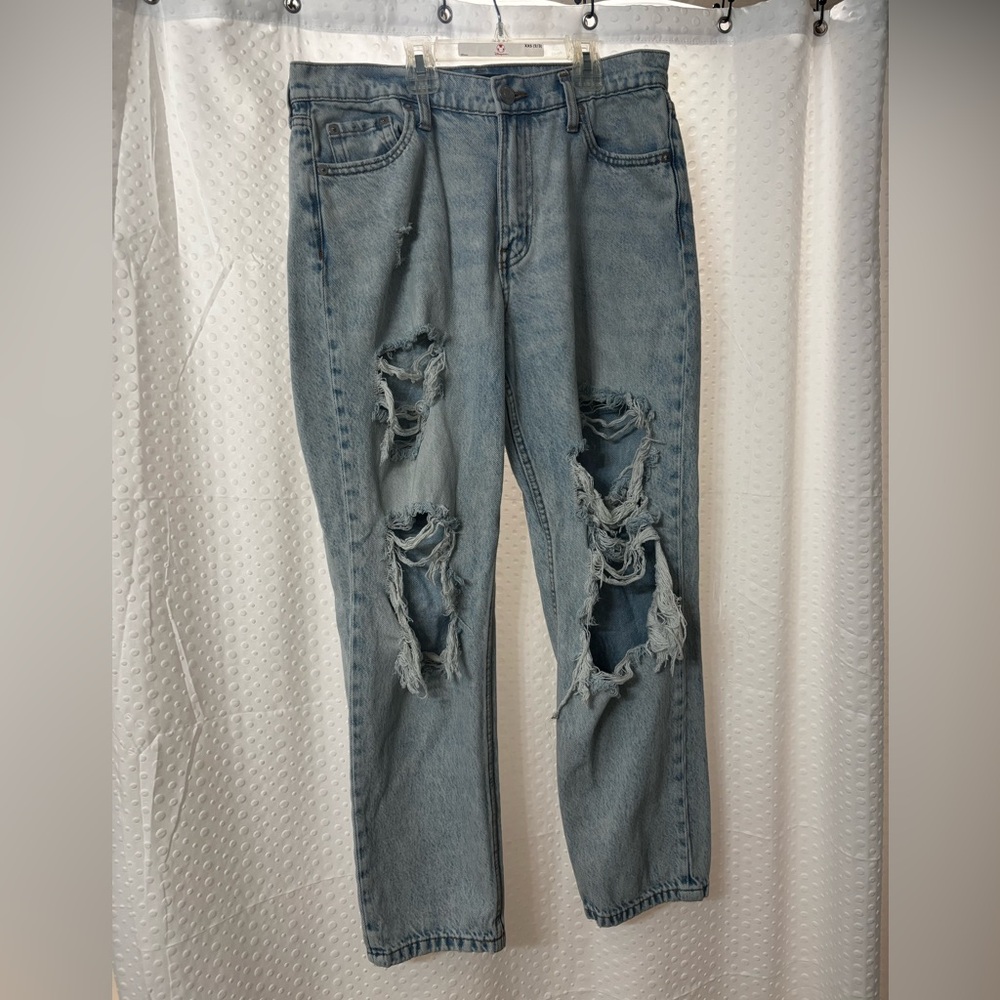 Aeropostale Blue Boyfriend Jeans Distressed Style
